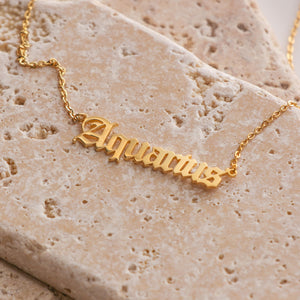 Astrological Name Plate Necklace