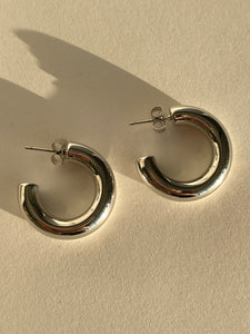 Chunky Silver Hoops