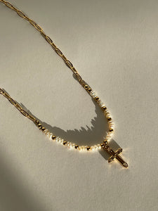 Pearl Cross Necklace