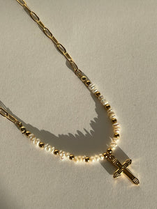 Pearl Cross Necklace